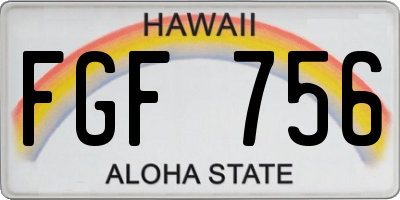 HI license plate FGF756