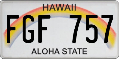 HI license plate FGF757