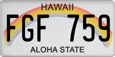 HI license plate FGF759