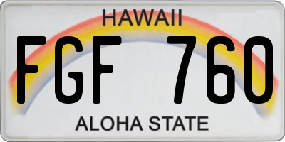HI license plate FGF760