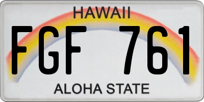 HI license plate FGF761