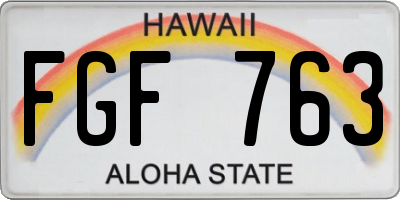 HI license plate FGF763