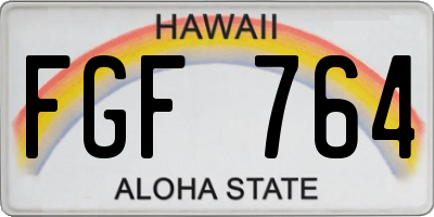 HI license plate FGF764