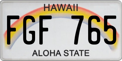 HI license plate FGF765