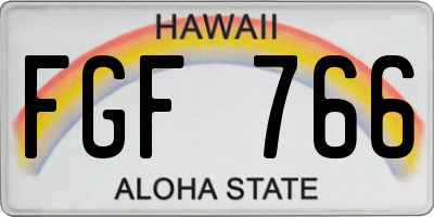 HI license plate FGF766