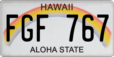 HI license plate FGF767