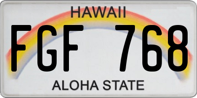HI license plate FGF768