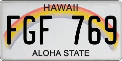 HI license plate FGF769