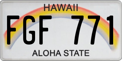 HI license plate FGF771