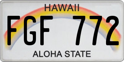 HI license plate FGF772