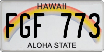 HI license plate FGF773