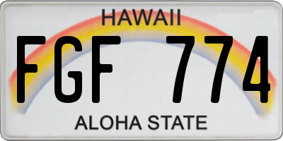 HI license plate FGF774