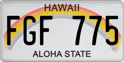 HI license plate FGF775