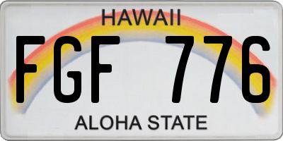 HI license plate FGF776
