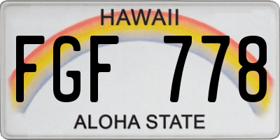 HI license plate FGF778