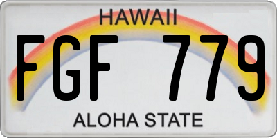 HI license plate FGF779