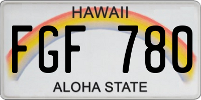 HI license plate FGF780