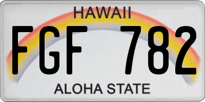 HI license plate FGF782