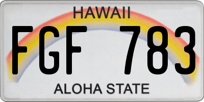 HI license plate FGF783