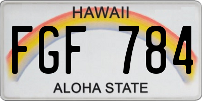 HI license plate FGF784