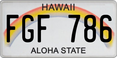 HI license plate FGF786