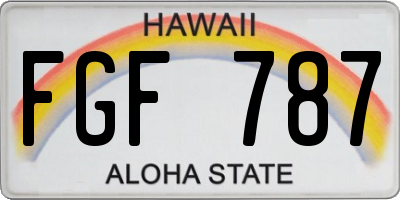 HI license plate FGF787