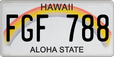 HI license plate FGF788