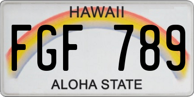 HI license plate FGF789