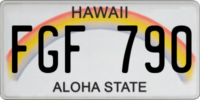 HI license plate FGF790