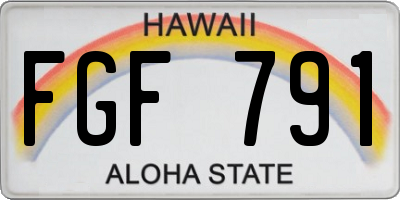 HI license plate FGF791