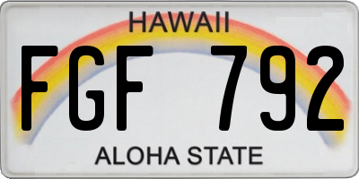HI license plate FGF792