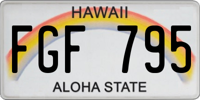 HI license plate FGF795