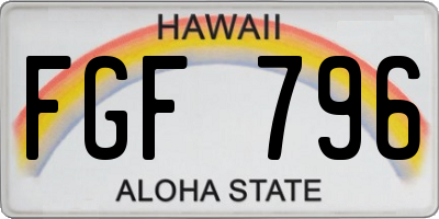 HI license plate FGF796