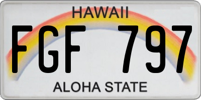 HI license plate FGF797