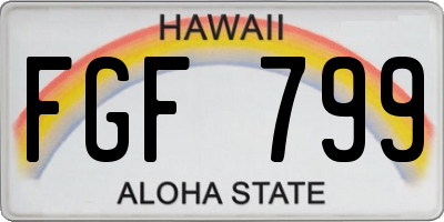 HI license plate FGF799