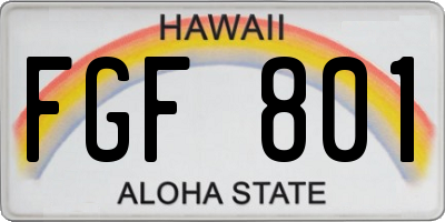 HI license plate FGF801