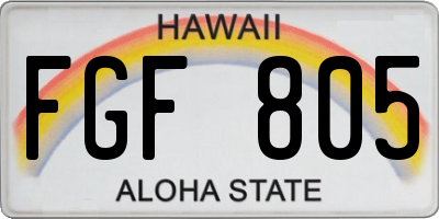 HI license plate FGF805