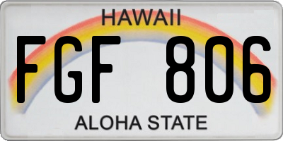 HI license plate FGF806