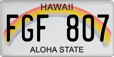 HI license plate FGF807