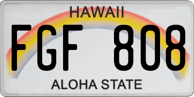 HI license plate FGF808