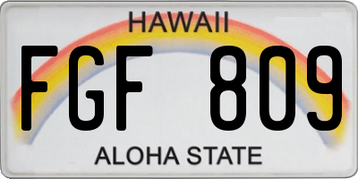 HI license plate FGF809