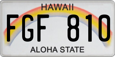 HI license plate FGF810