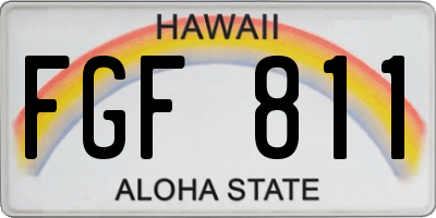 HI license plate FGF811