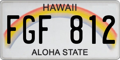 HI license plate FGF812