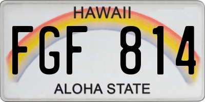 HI license plate FGF814
