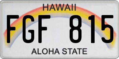 HI license plate FGF815