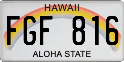 HI license plate FGF816