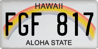 HI license plate FGF817