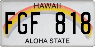 HI license plate FGF818