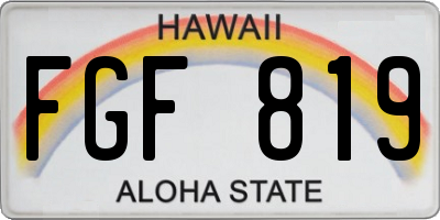 HI license plate FGF819